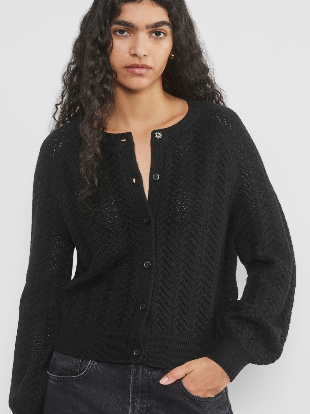 Wilfred London Merino Wool Cardigan Black Small